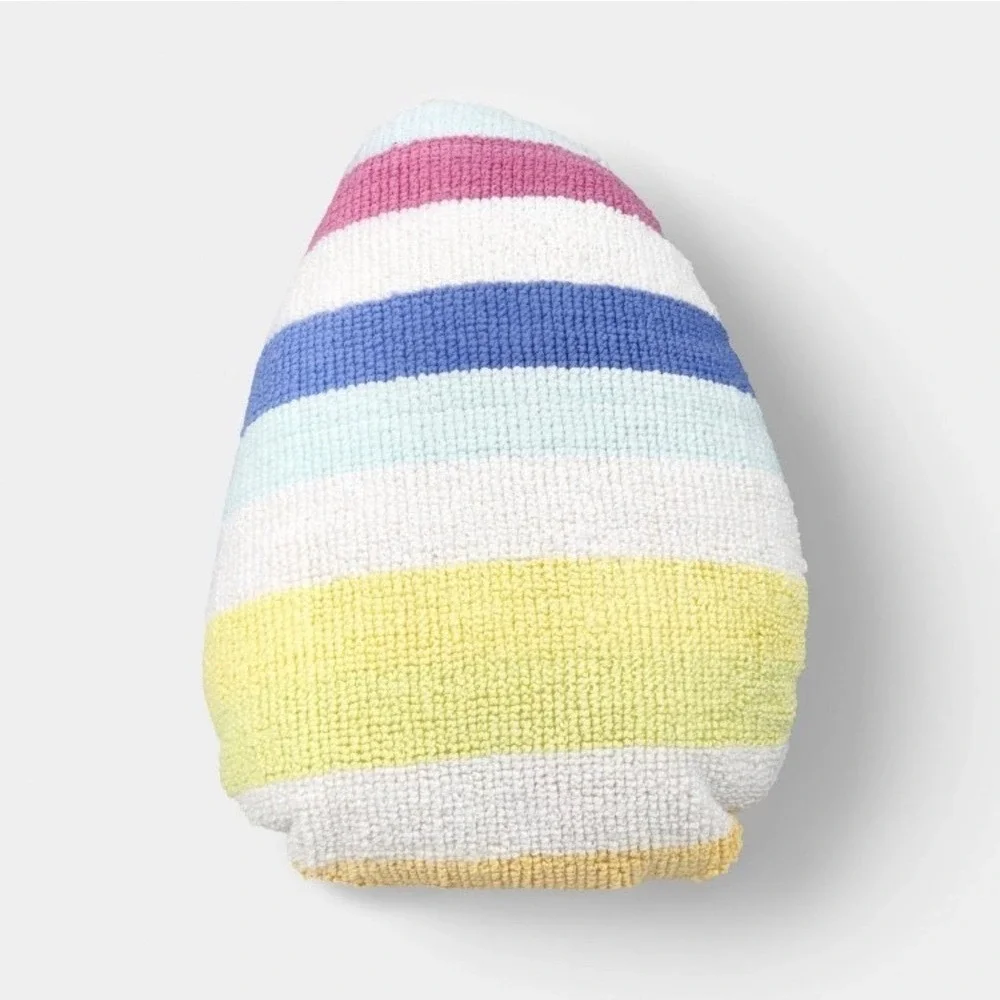 Room Essentials Easter Egg Throw Pillow Pastel Striped Tufted Decorative 16x12.5